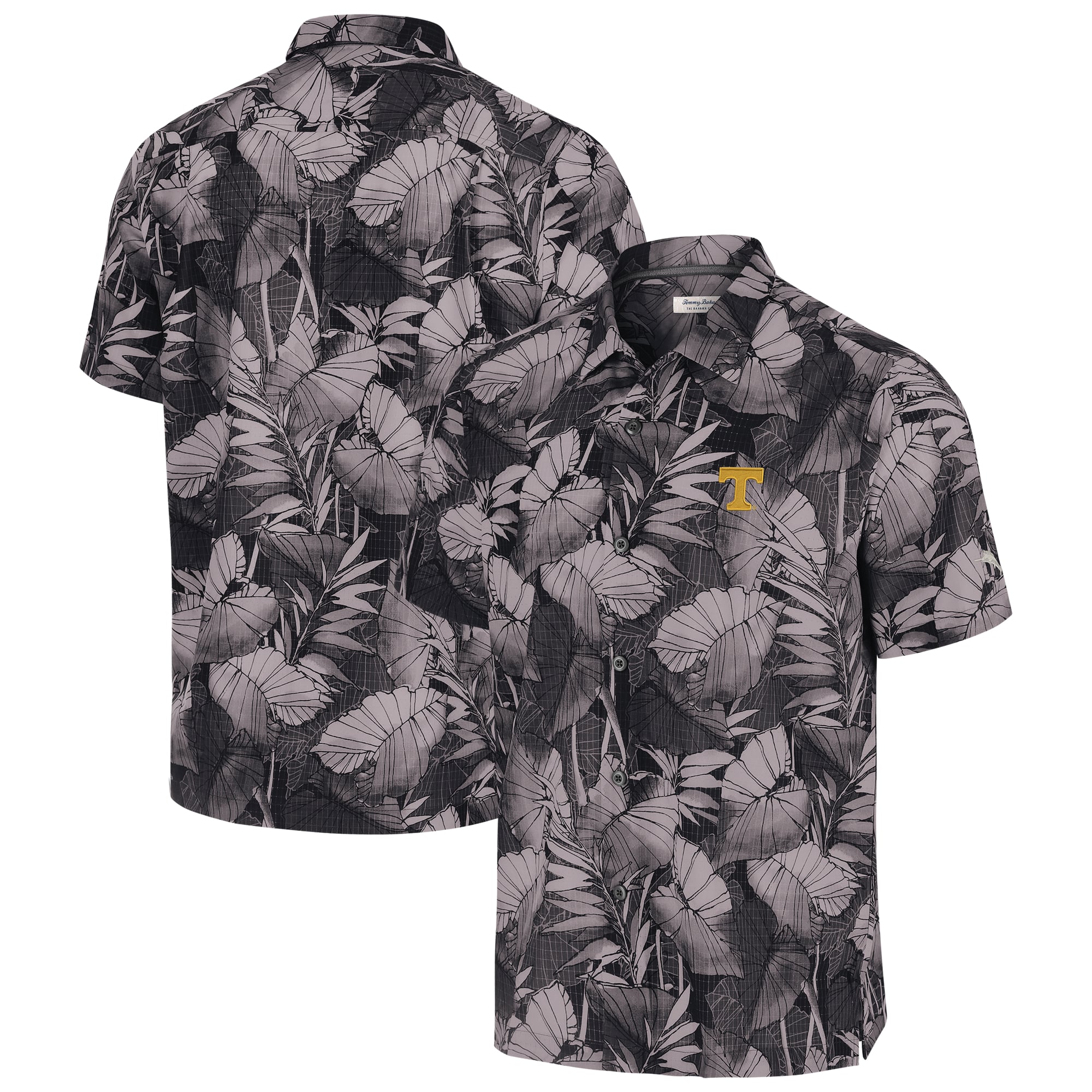 Haut boutonné noir pour homme Tommy Bahama Tennessee Volunteers Coast Nuevo Fronds Camp